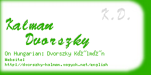 kalman dvorszky business card